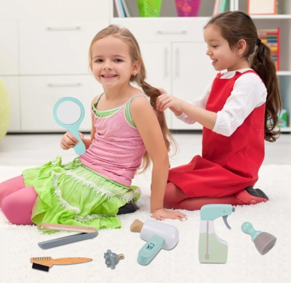 Sensory Toys Set of 3 Shape Matching Hide & Seek Pretend Barber STEM Montessori